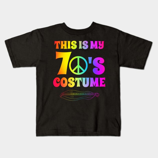 Groovy Dulcimerist This Is My 70s Costume Halloween Party Retro Vintage Kids T-Shirt by coloringiship